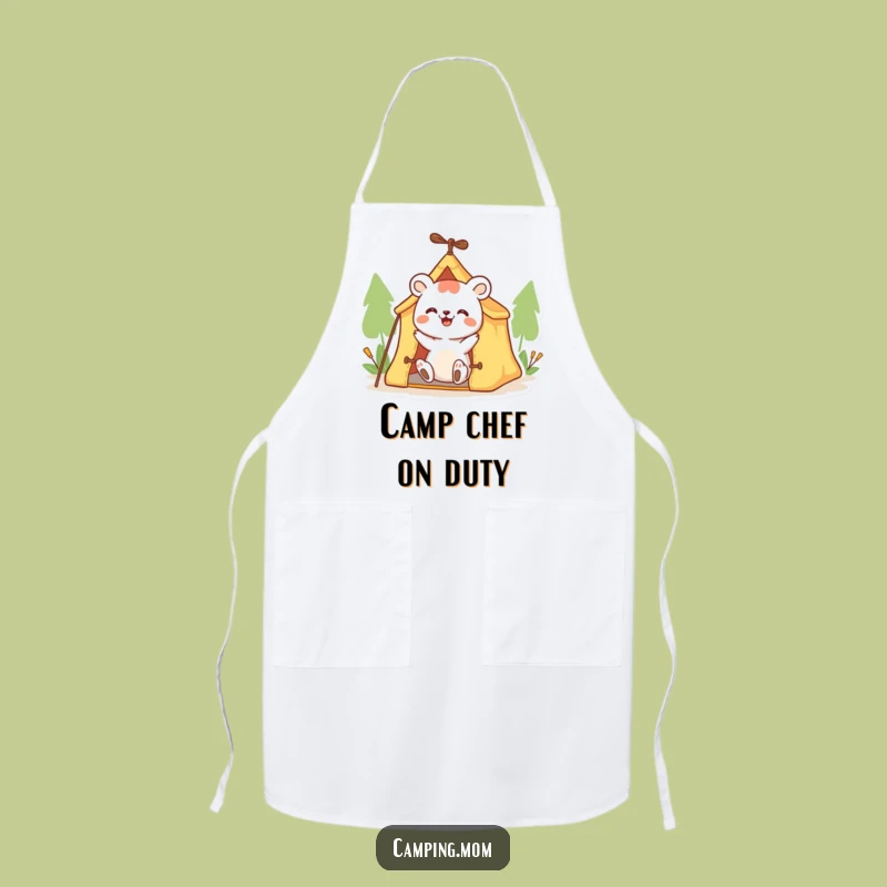 Funny Animal Cooking Apron: Enthusiastic Tent Setter for a Hilarious Kitchen Gift