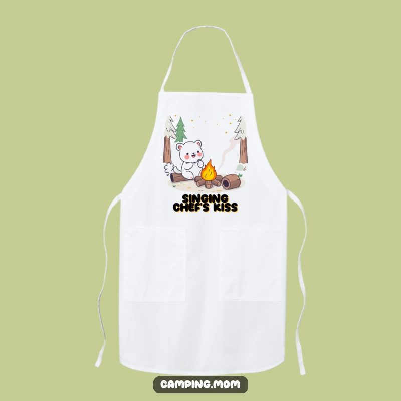 Funny Kawaii Camping Animal Apron - Cheerful Campfire Singing Chef Gift