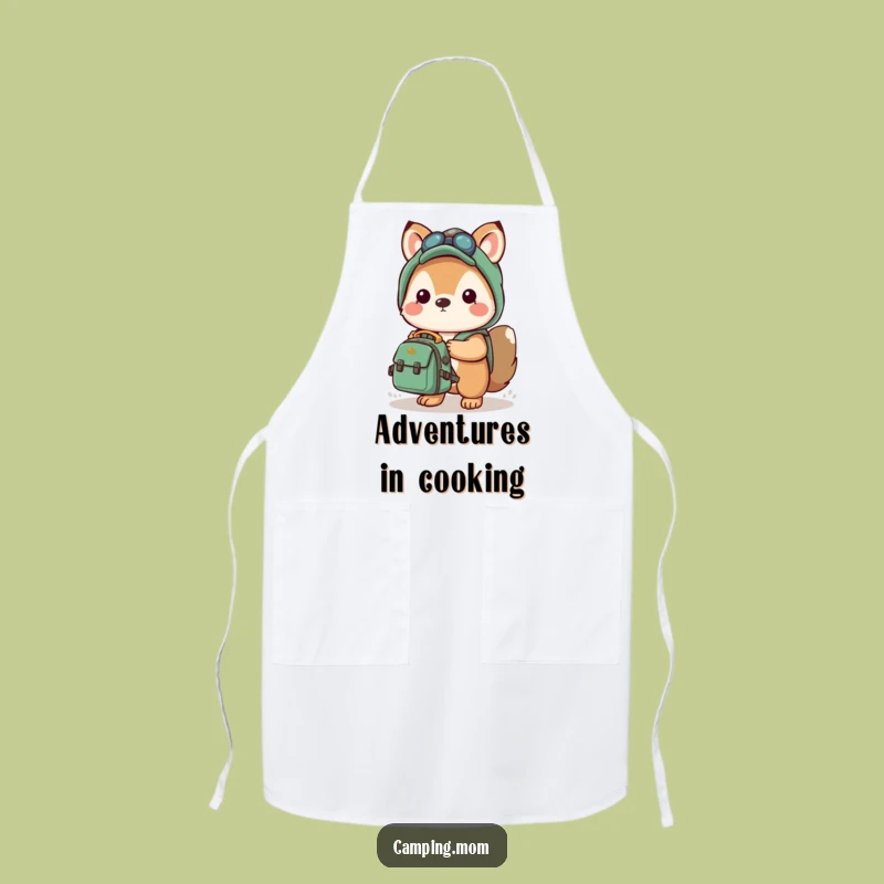 Funny Kawaii Camping Apron: Adventure Backpack - Cook with Explorer Spirit