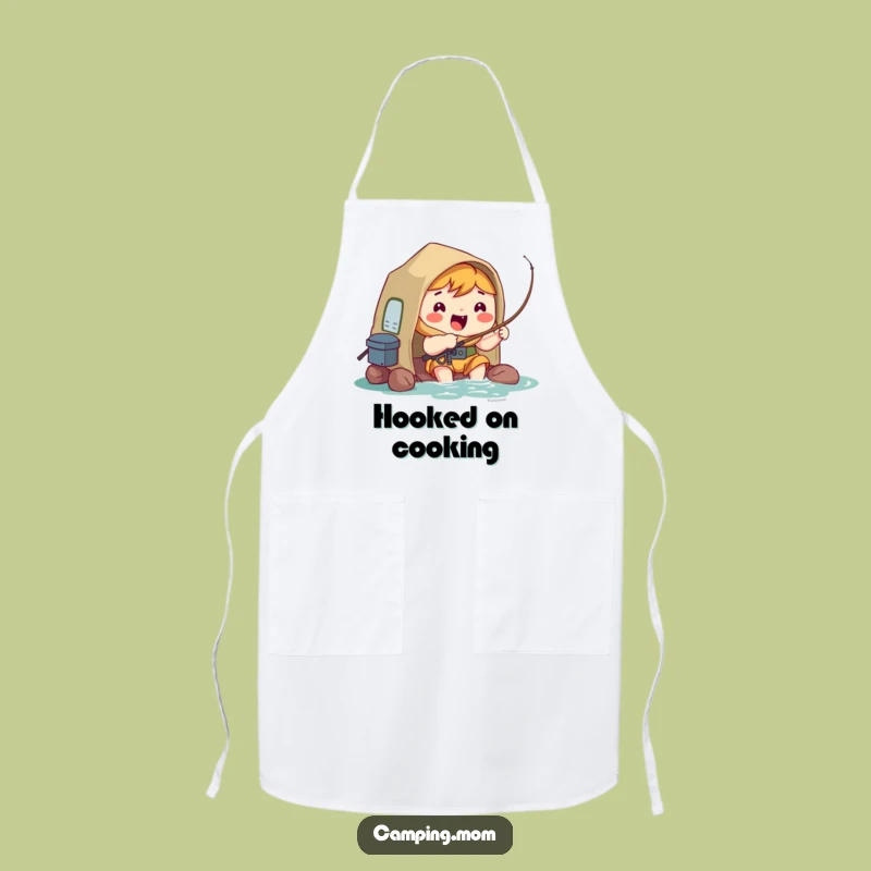 Funny Kawaii Camper Apron: Fisherman Chef Design, Kitchen Humor Gift