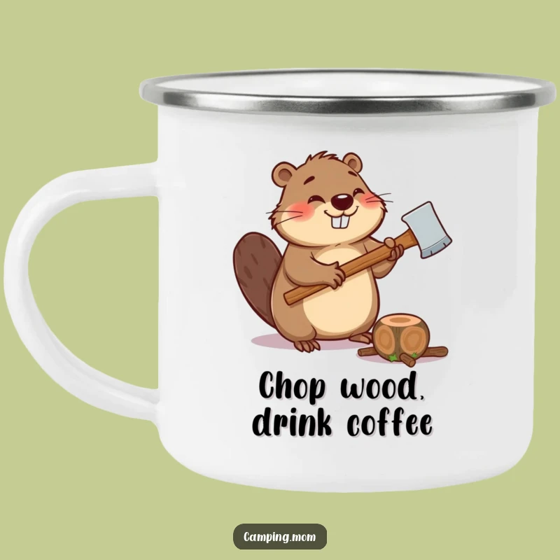 Funny Beaver Camping Mug: Giggling Chopper - Your Adventure Buddy Funny Gift