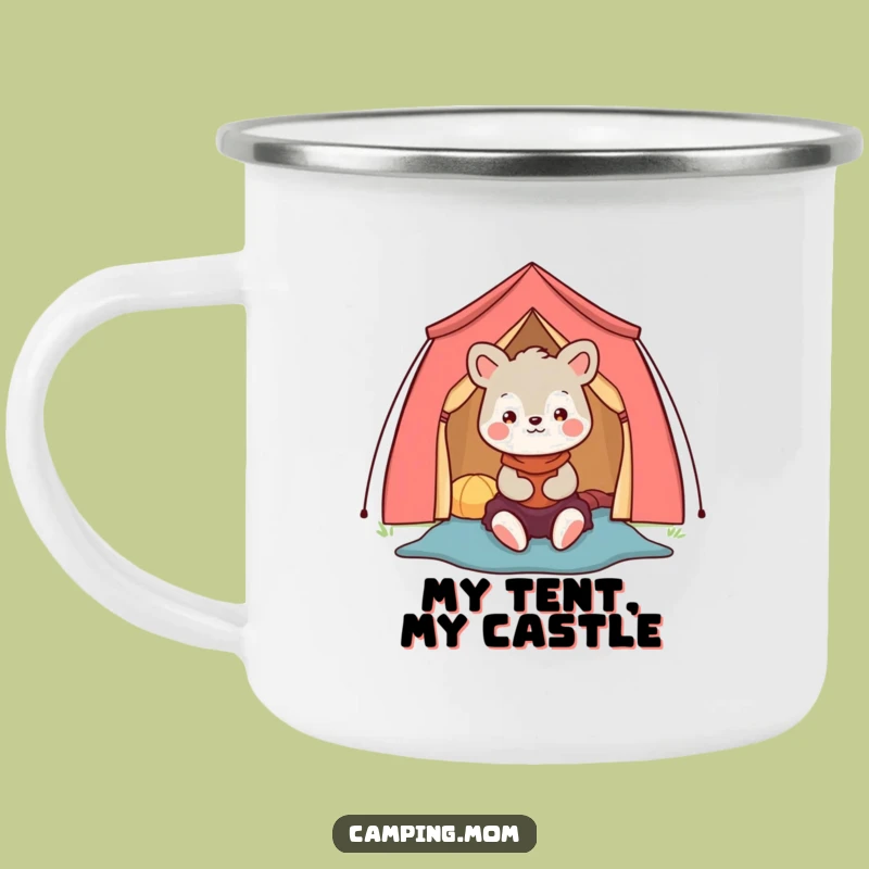 Funny Camping Mom Animal Mug, Happy Camper Drinkware, Outdoor Gift