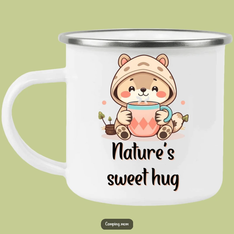 Funny Kawaii Camping Animal Camping Mug - Cozy Smile Cocoa Adventure Gift