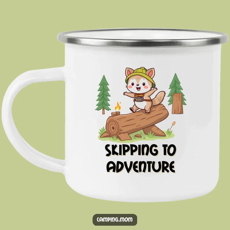 Funny Skipping Animal Log Camping Mug - Sip & Skip Through Adventure!