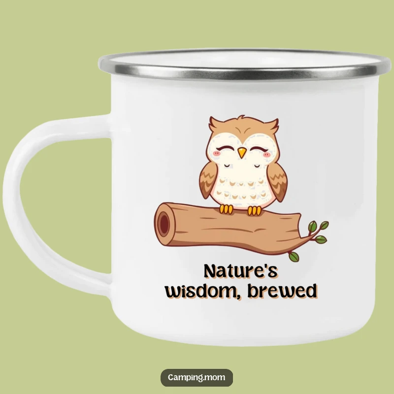 Funny Owl Camping Mug: Contented Hooting Owl - Your Go-To Funny Gift