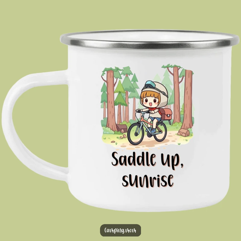 Durable Funny Kawaii Camper Mug: Glee Cyclist, Outdoor Adventure Gift