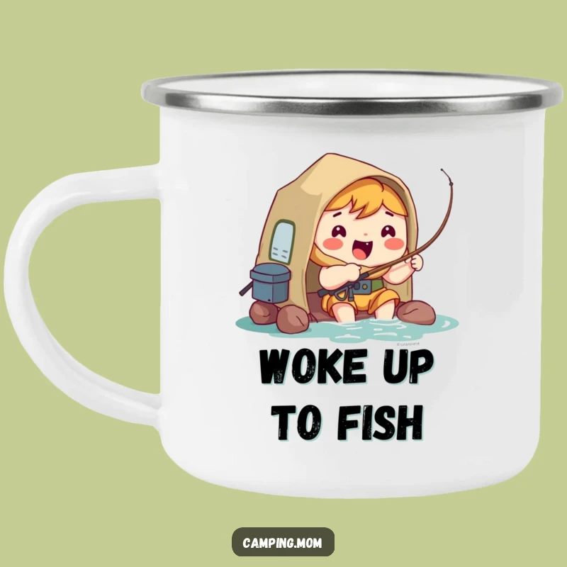 Durable Funny Kawaii Camper Mug: Fisherman Theme, Outdoor Adventure Gift