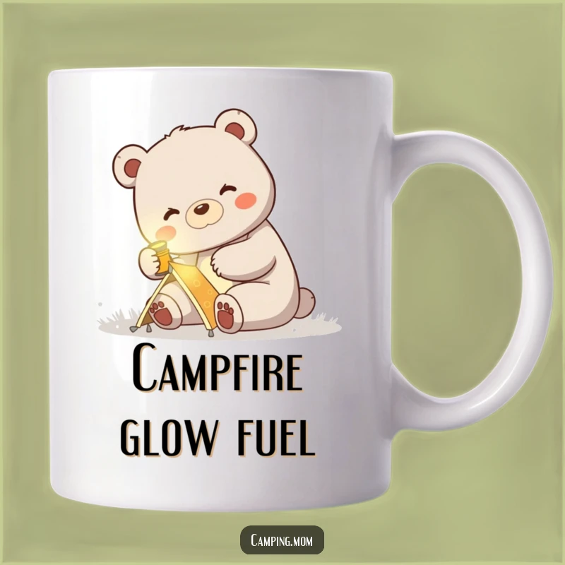 Funny Camping Mama Bear Mug: Hilarious Headlamp Tent Setup Gift for Hikers