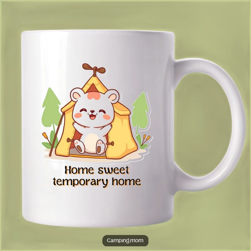 Funny Animal Camping Mug: Enthusiastic Tent Setup for a Hilarious Outdoor Gift