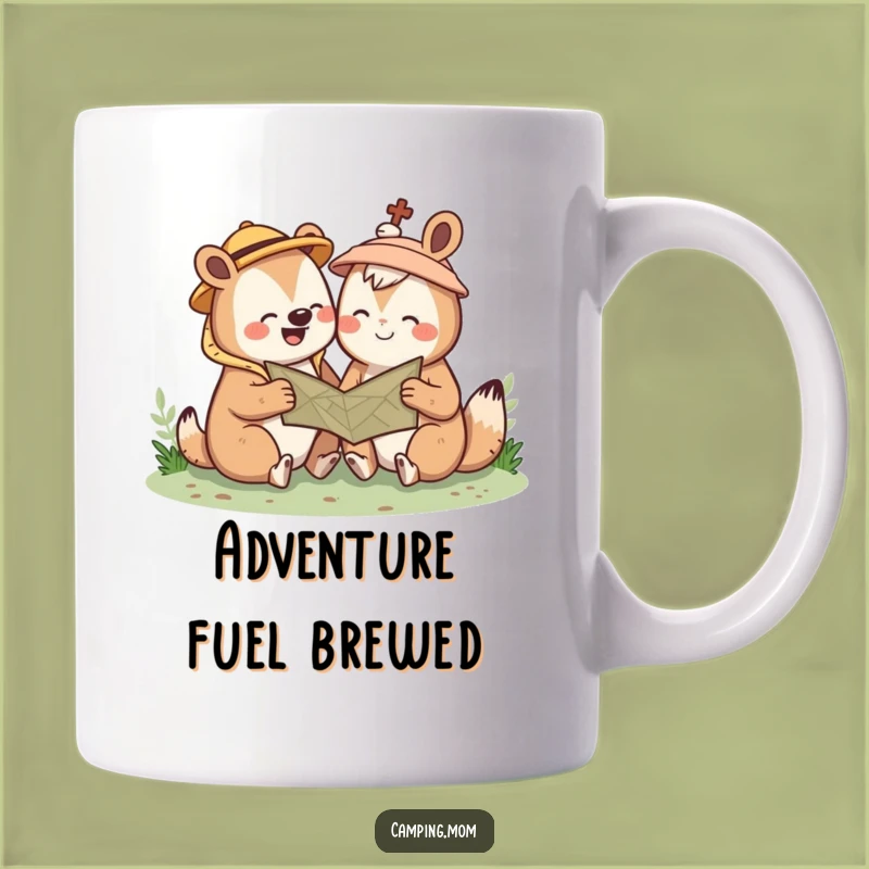 Funny Kawaii Camping Animal Mug: Giggle Map Adventure, Hilarious Outdoorsy Gift