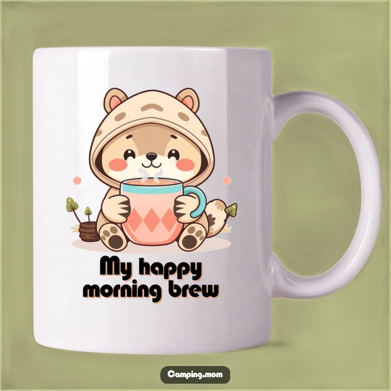 Funny Kawaii Camping Animal Cocoa Mug - Cozy Smile Gift for Warmth Lovers