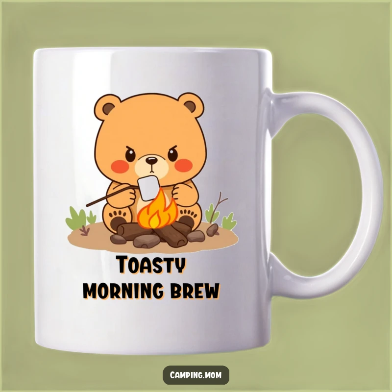 Funny Campfire Mama Bear Mug: Determined Roaster Gift for S'mores Lovers