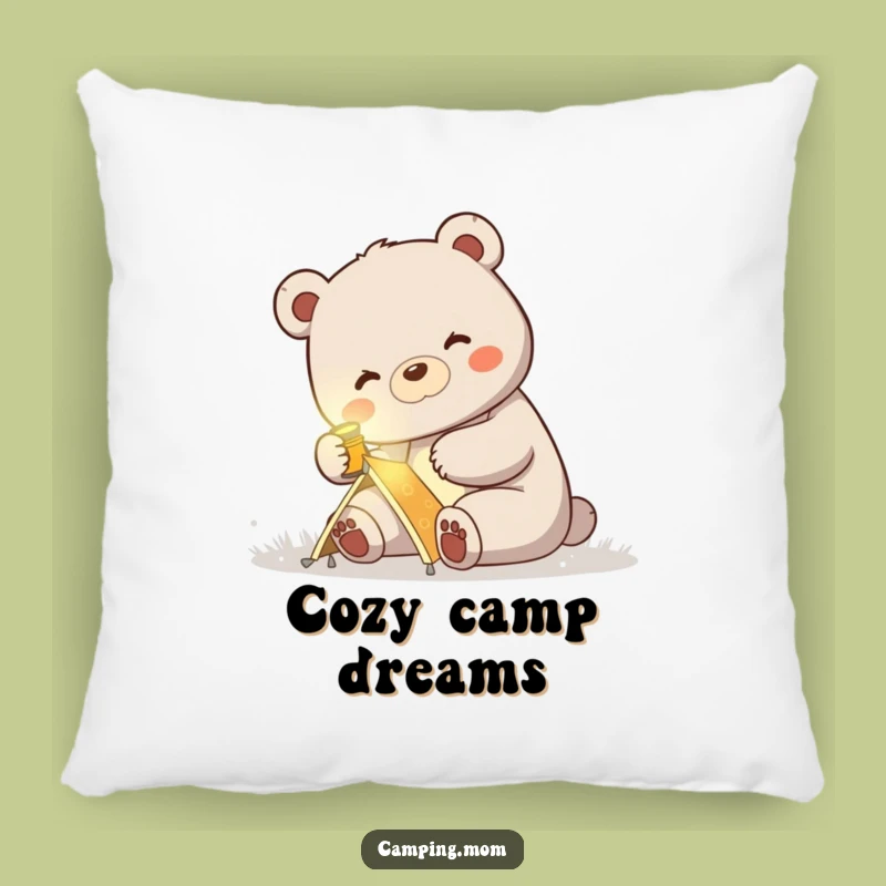 Comfortable Funny Mama Bear Pillow: Cozy Addition to Your Campsite