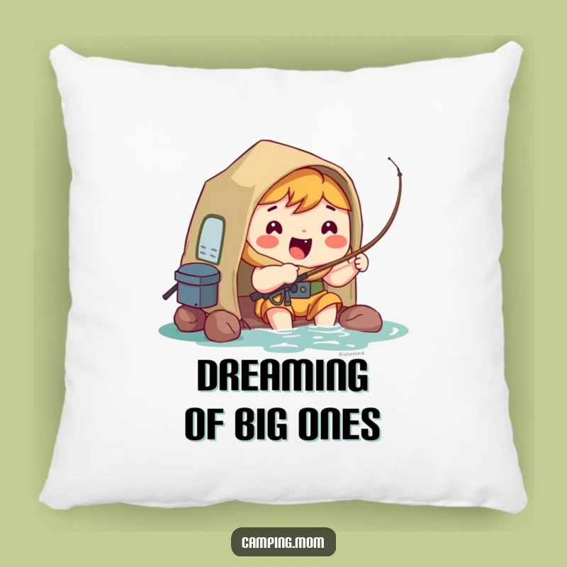 Cozy Funny Kawaii Camper Pillow: Fisherman Design, Comfy Home Gift