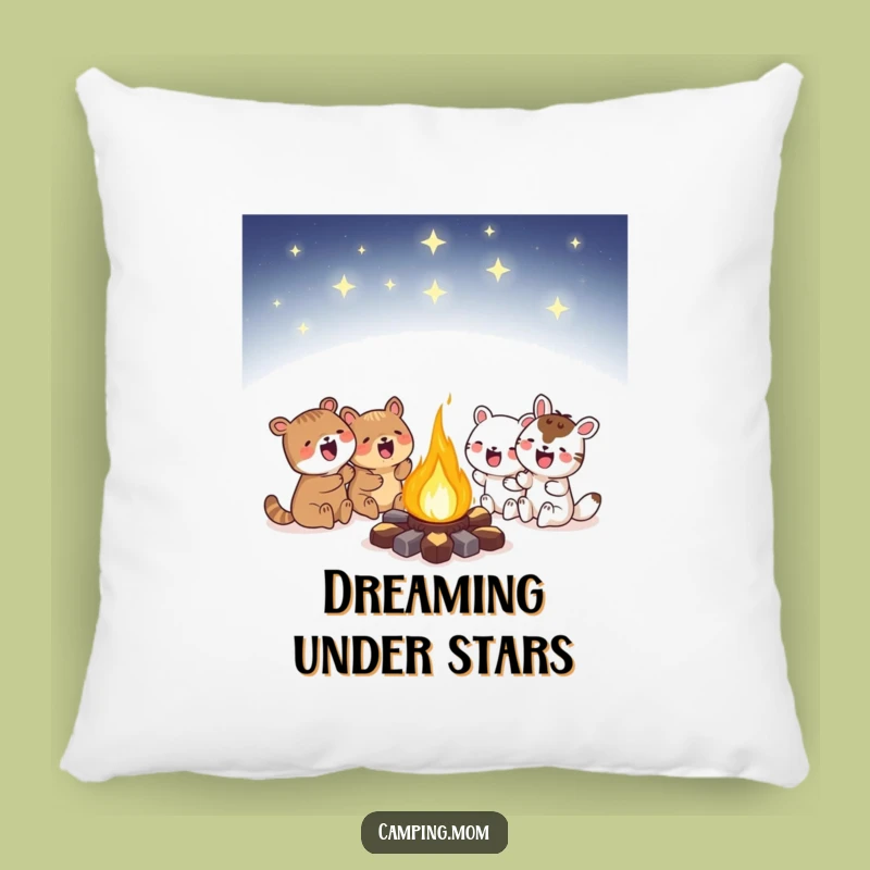 Funny Campfire Night Pillow: Cozy Comfort for Starry Night Lovers