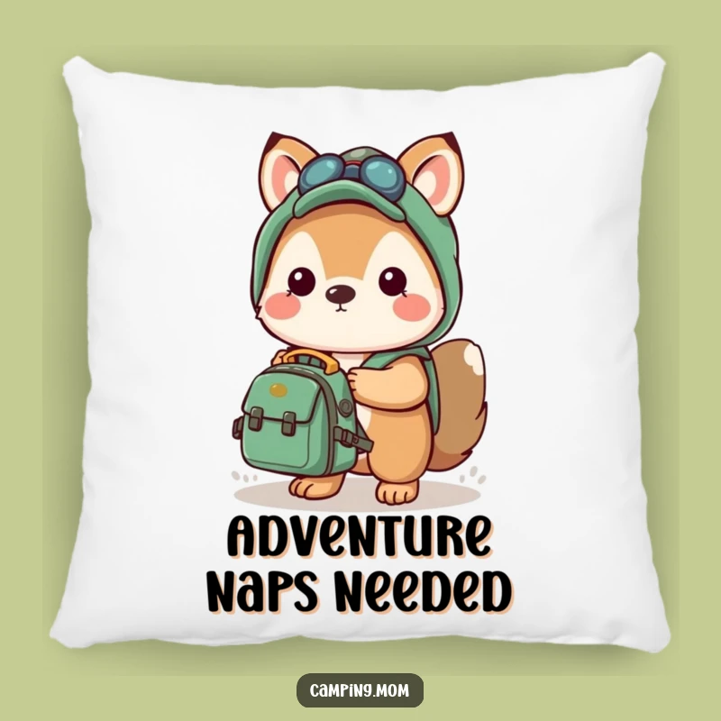 Funny Kawaii Camping Pillow: Adventure Backpack Comfort - Cozy Travel Gift