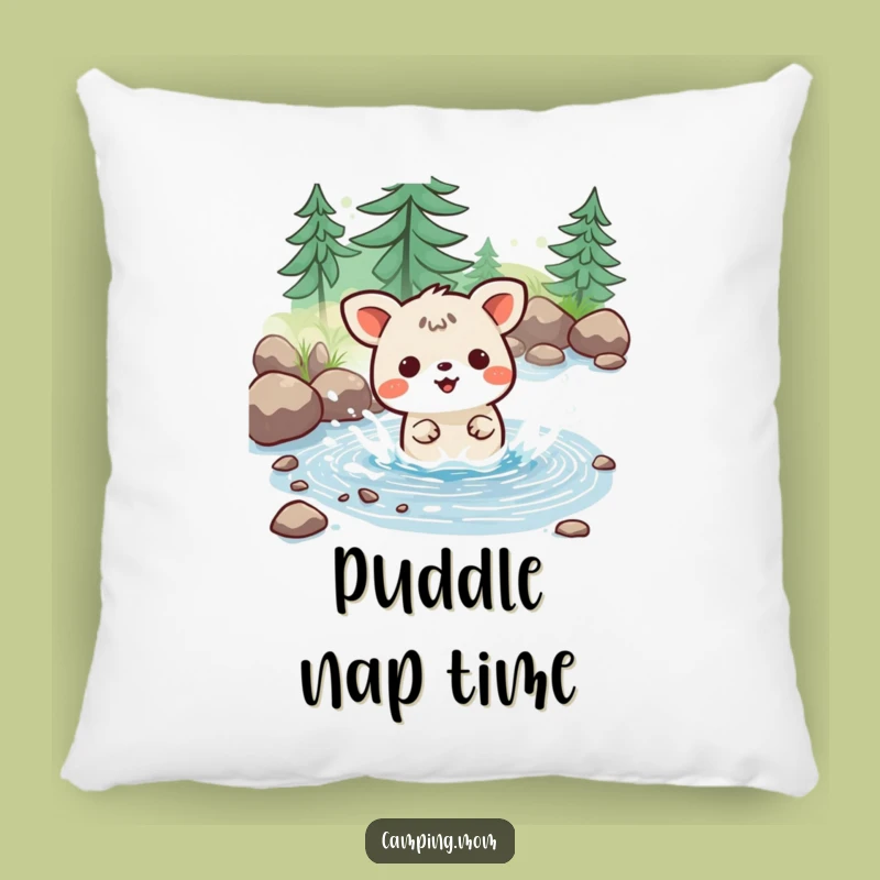 Funny Kawaii Camping Pillow: Joyful Stream Splash Comfort - Refreshing Gift
