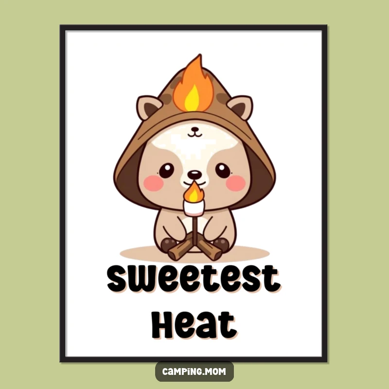 Funny Campfire Character Digital Art: Instant Outdoor Cheer for Your Walls