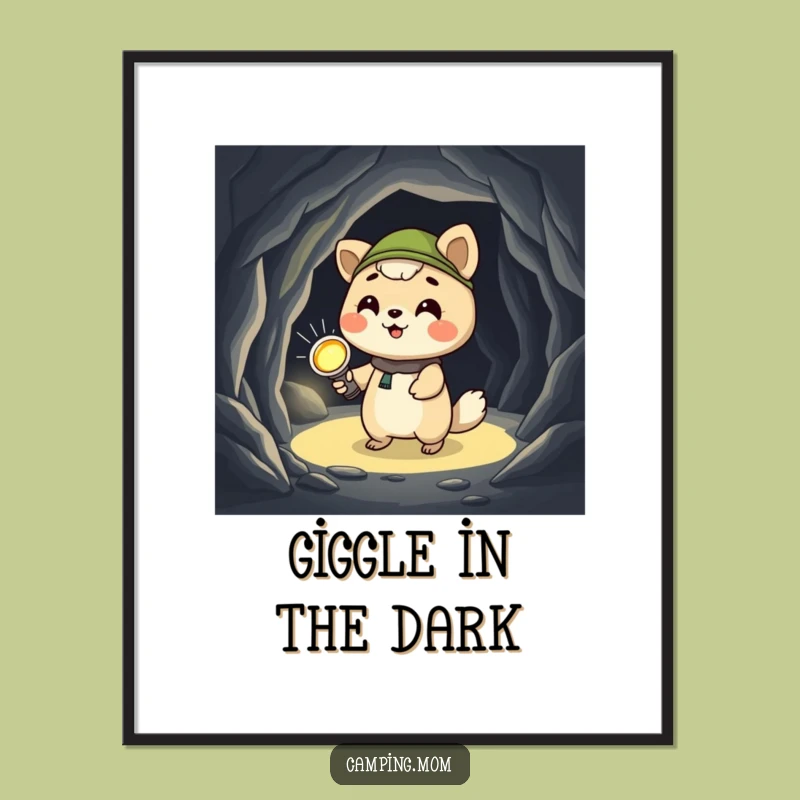 Funny Giggling Animal Digital Art: Cave Explorer Decor!