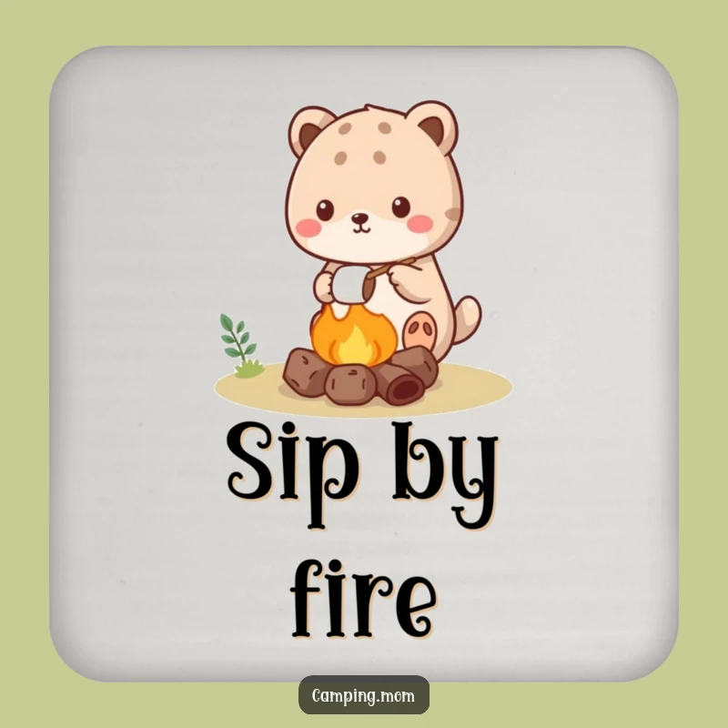 Funny Kawaii Camping Animal Coaster: Protect Surfaces From Campfire Fun