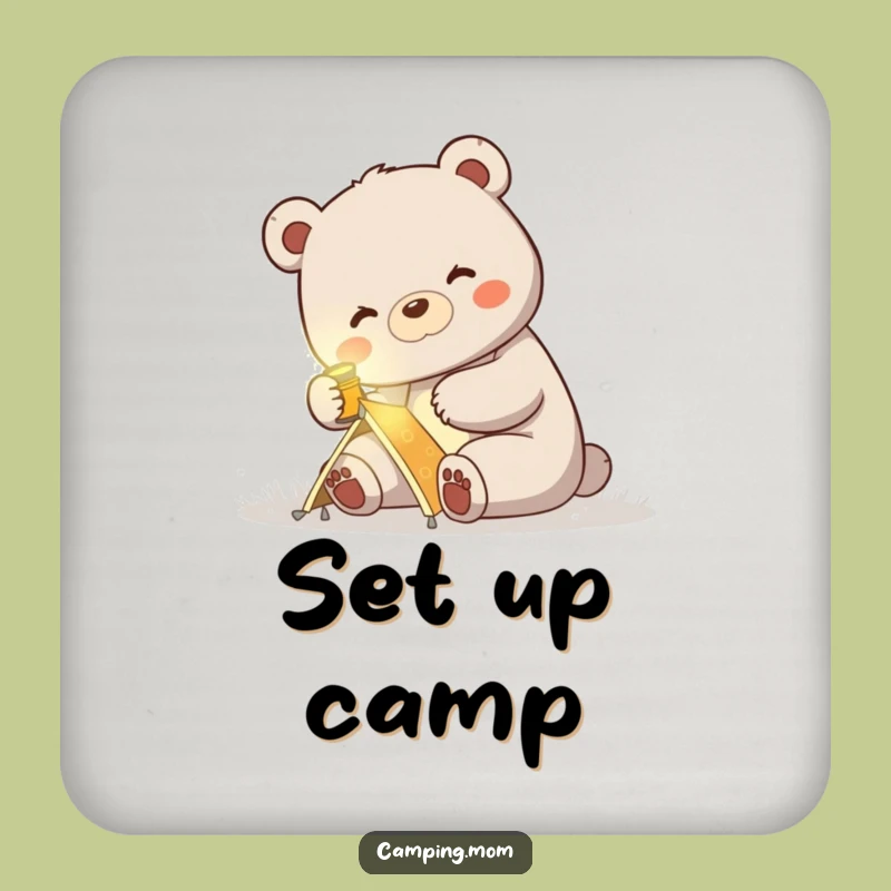 Funny Mama Bear Tent Coaster Set: Protect Your Table in Style