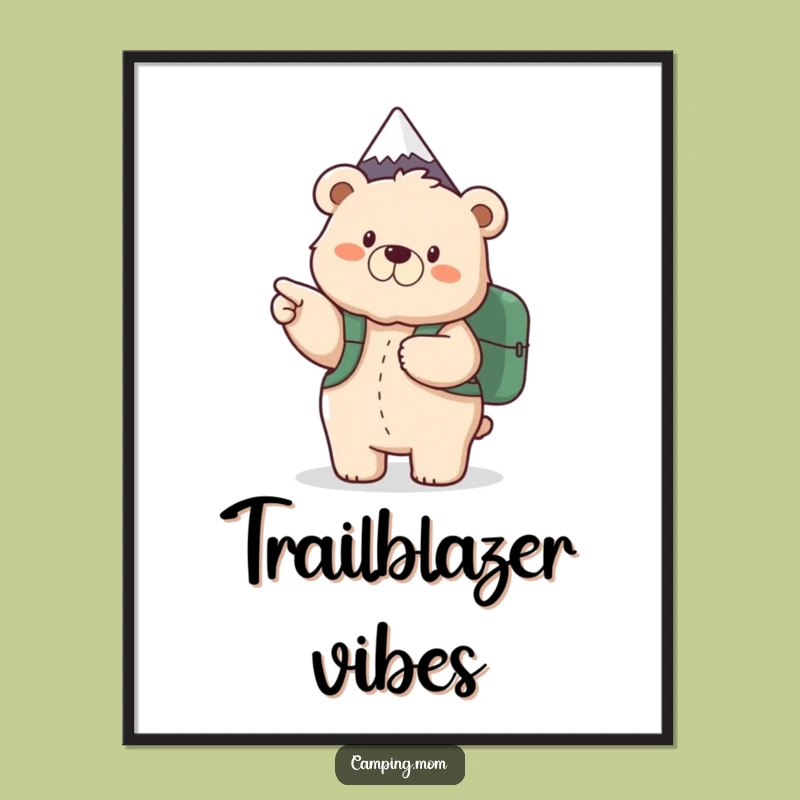 Funny Mama Bear Mountain Peak Poster: Inspiring Wall Art for Adventurous Homes