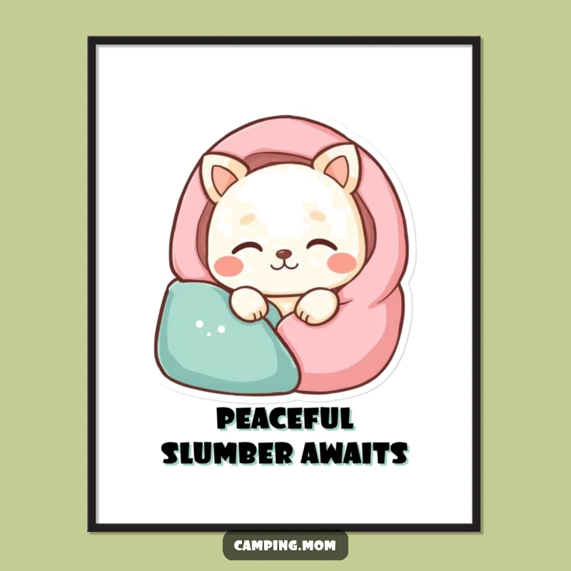 Funny Sleepy Animal Poster - Cozy Character Nap Art, Perfect Relaxation Funny Gift