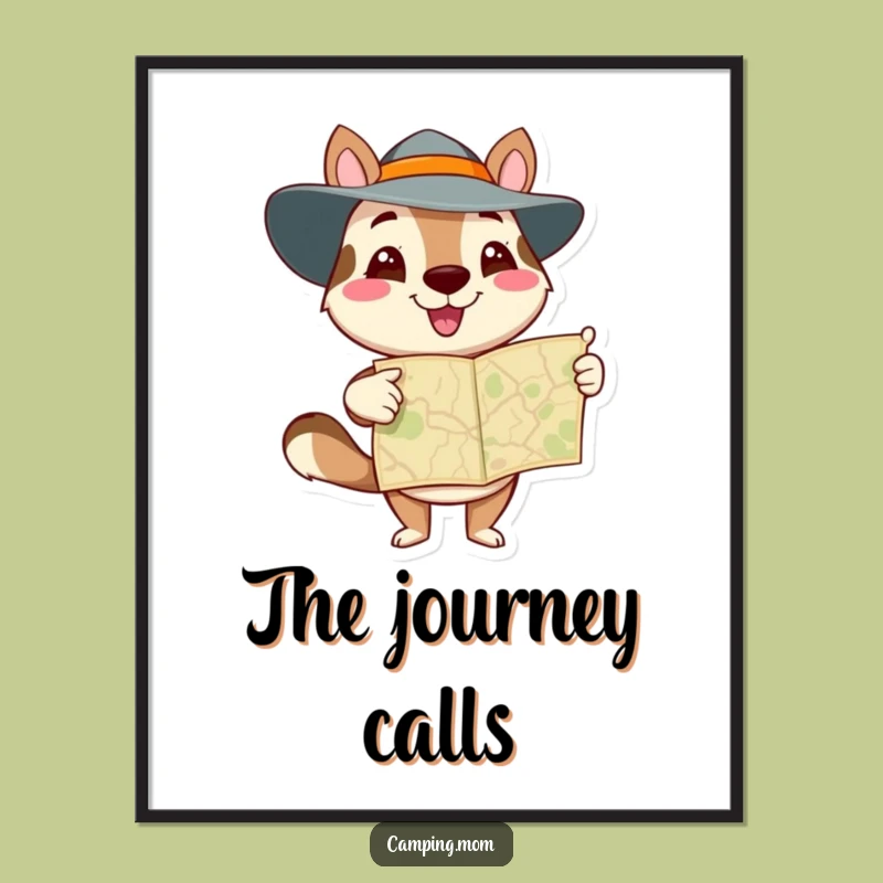 Funny Animal Map Adventure Poster - Hilarious Wall Art, Perfect Funny Gift for Explorers