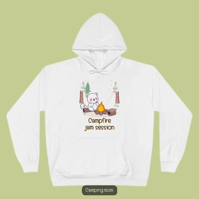 Funny Kawaii Camping Animal Hoodie - Cheerful Campfire Singing Warmth Gift