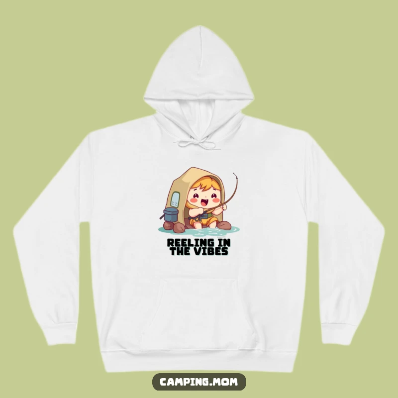 Cozy Funny Kawaii Camper Hoodie: Hopeful Fisherman, Perfect Warm Gift