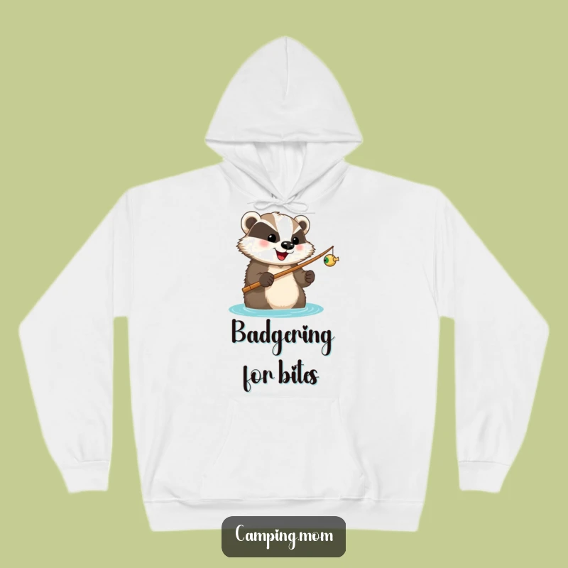 Funny Badger Fishing Hoodie: Happy Angler Comfort - Your New Favorite Funny Gift