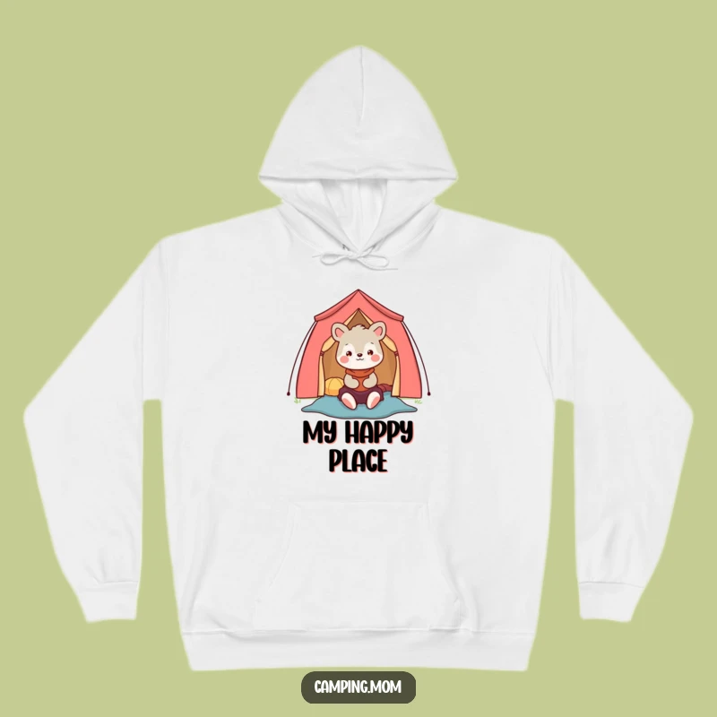 Funny Camping Mom Animal Hoodie, Cozy Tent Setup, Outdoor Enthusiast Gift