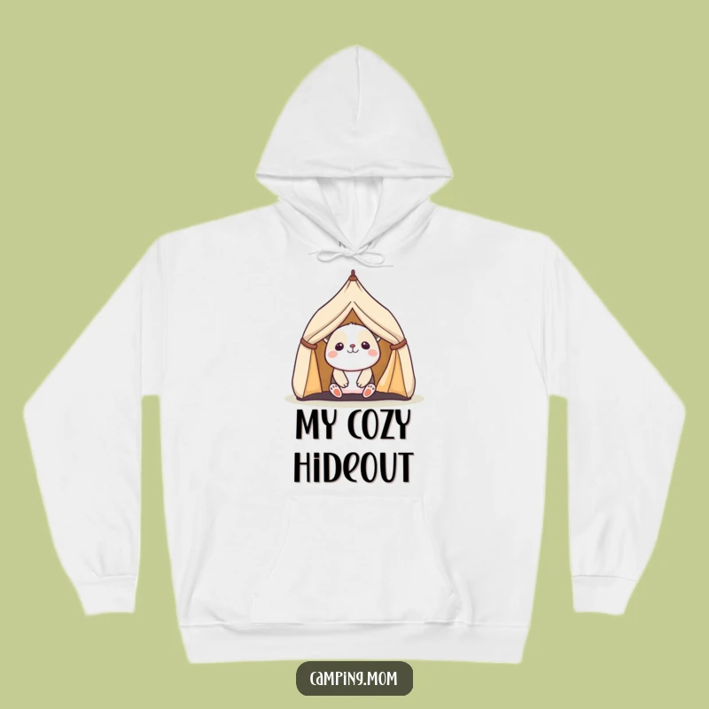 Funny Kawaii Camping Animal Hoodie: Cozy Tent Peek Design - Ideal Funny Gift