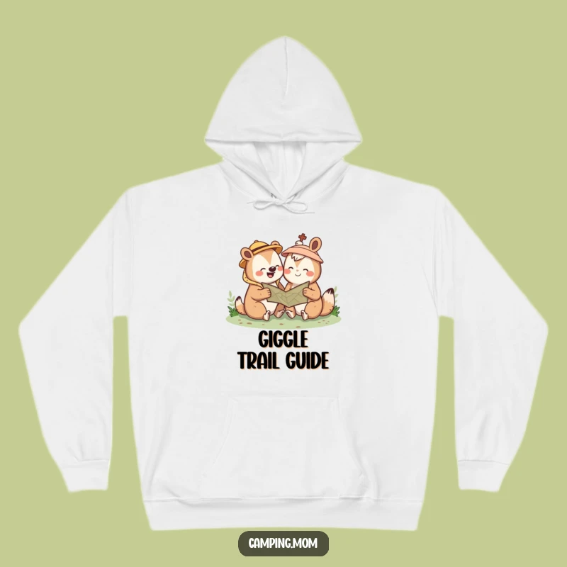 Funny Kawaii Camping Animal Hoodie: Giggle Map Warmth, Hilarious Outdoorsy Buddy, Perfect Gift