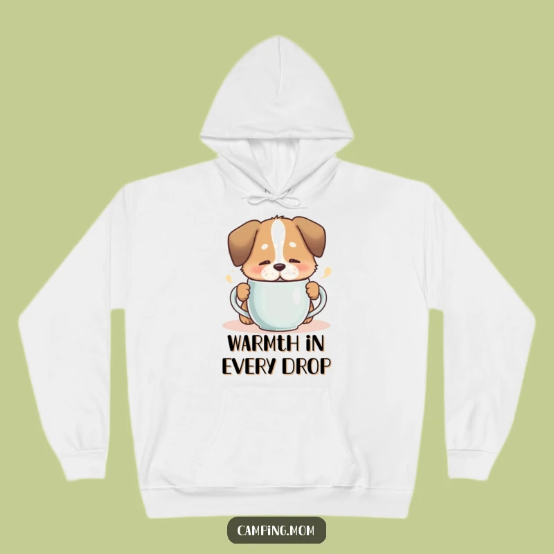 Funny Relaxed Dog Hoodie - Steaming Mug Comfort Gift