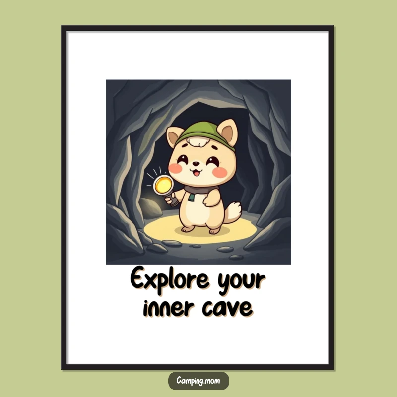 Funny Free Printable Wall Art: Giggling Cave Explorer Art Download!