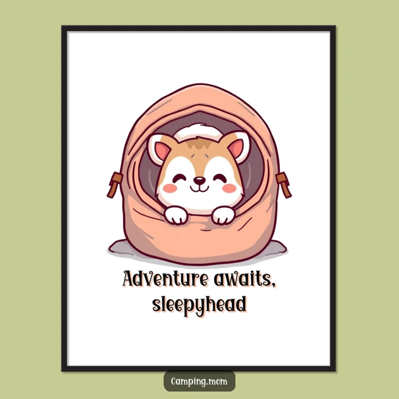 Funny Free Printable Wall Art: Grinning Camper Peeking Out Art!