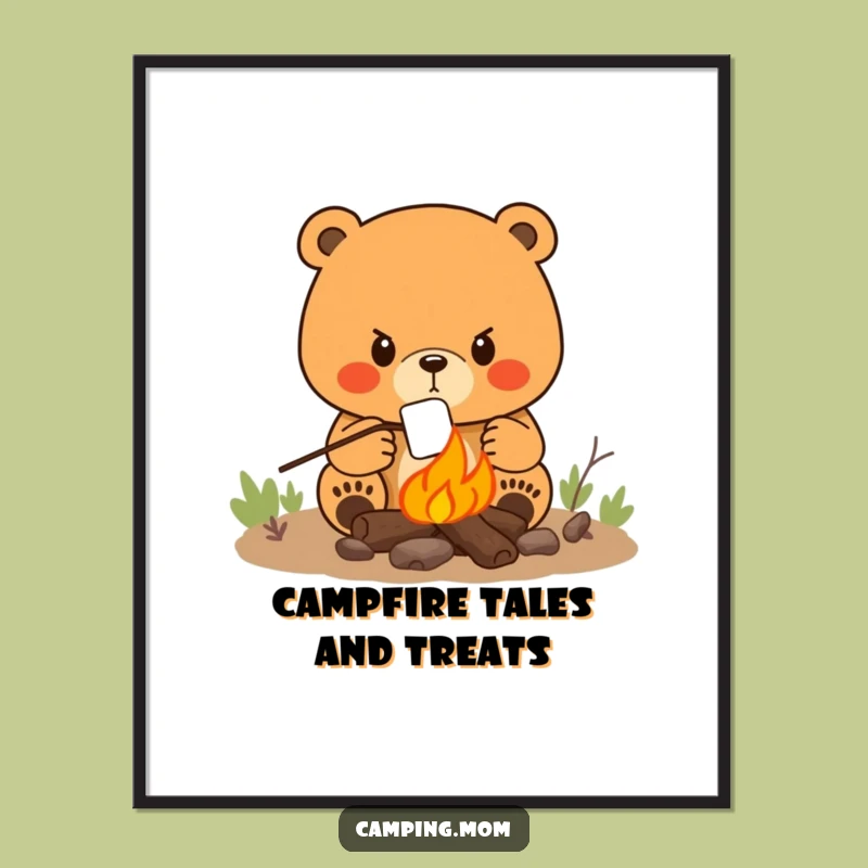 Funny Free Printable Wall Art: Mama Bear Campfire Roast Downloadable Art!