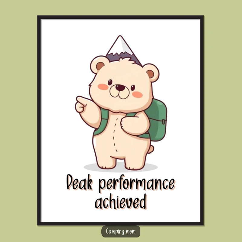 Funny Free Printable Wall Art: Mama Bear Hiker Peak Adventure Downloadable Art!