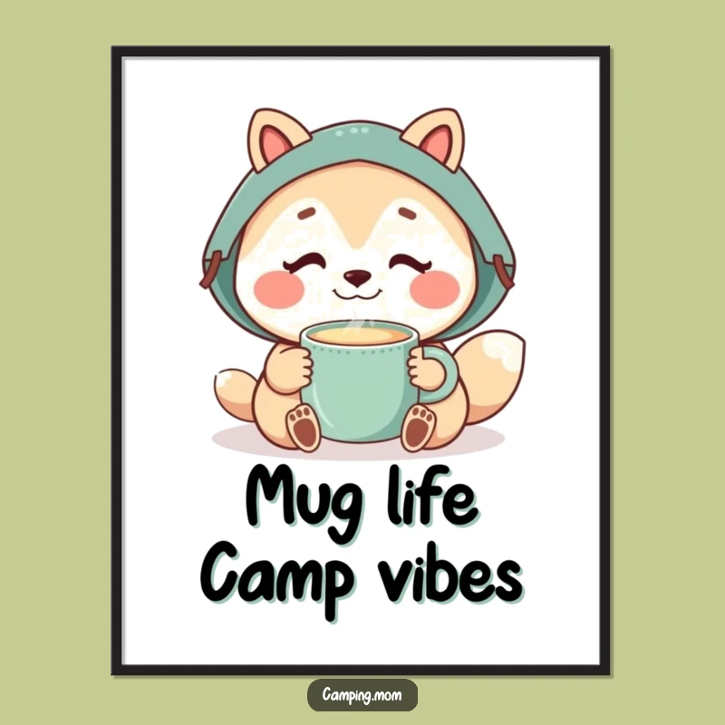 Cozy Camping Mom Art: Free Printable Wall Decor Mug Sip