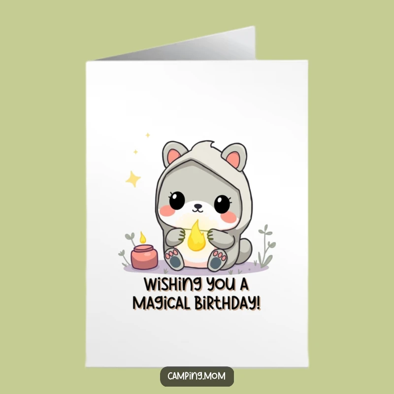 Free Printable Birthday Card: Kawaii Animal Firefly Wonder Funny Downloadable Gift