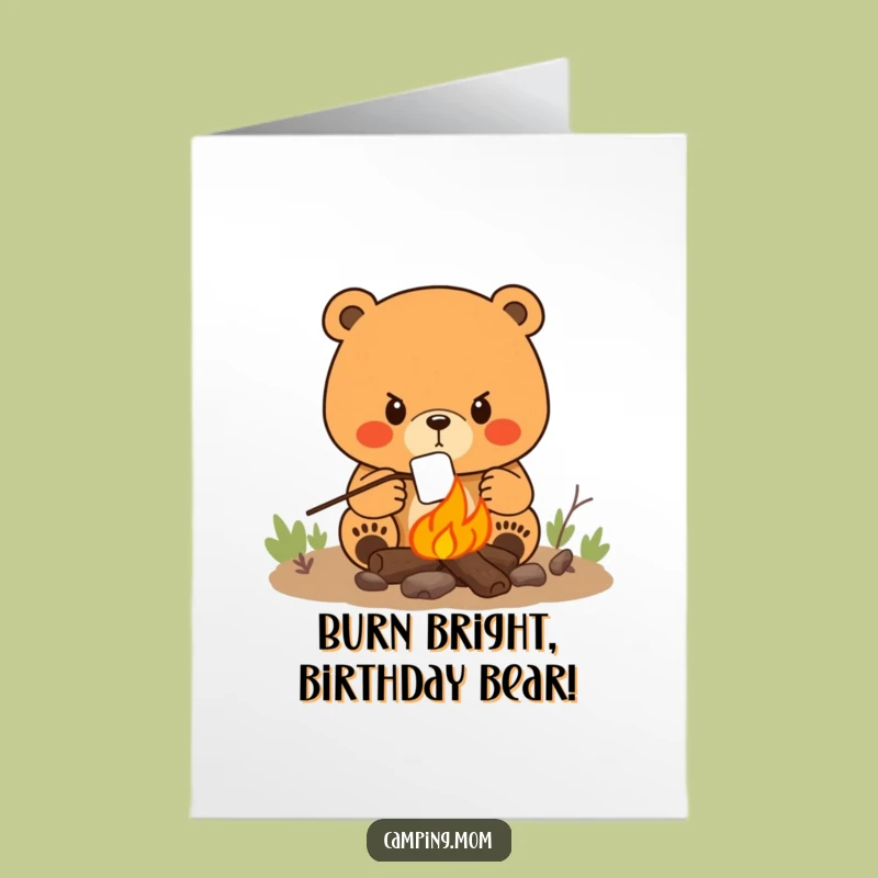 Free Printable Funny Birthday Card: Mama Bear Marshmallow Roast!