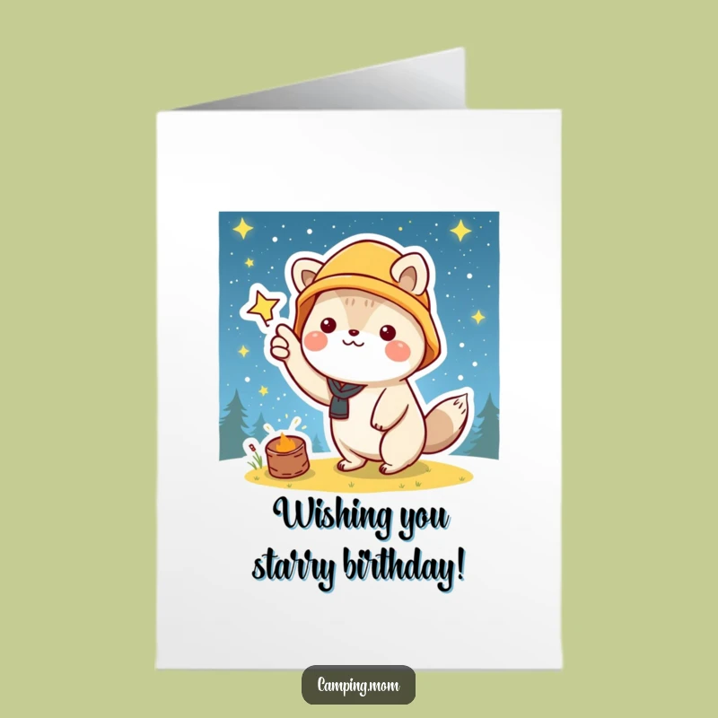 Kawaii Starry Night Birthday Card: Free Printable Celestial Fun!