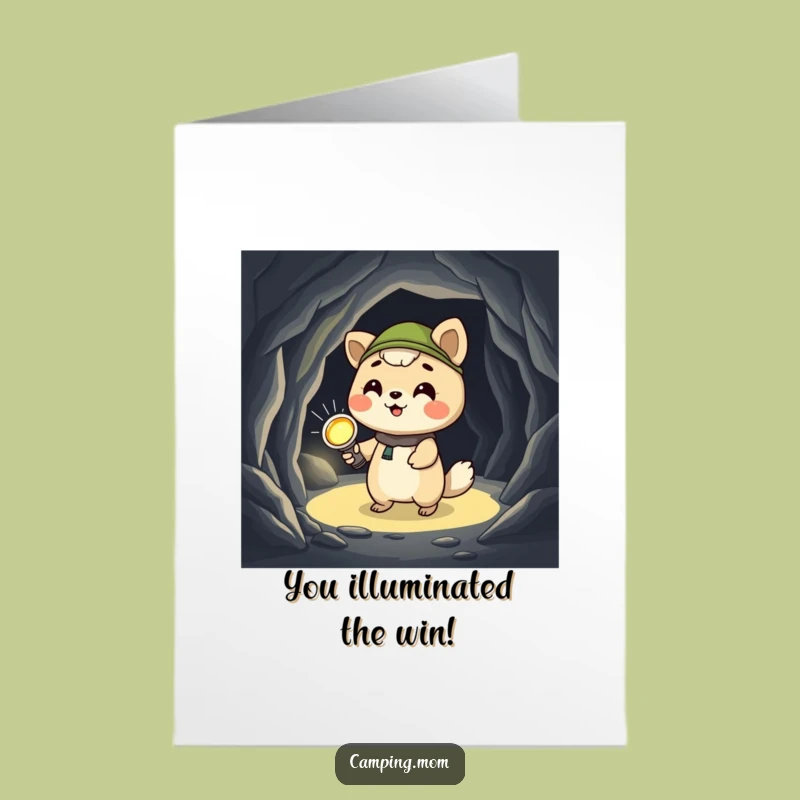 Free Printable Congrats Card: Giggling Camper Cheers Your Success!