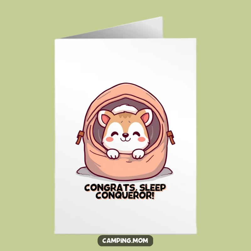 Free Printable Congrats Card: Happy Camper Grins at Your Success!
