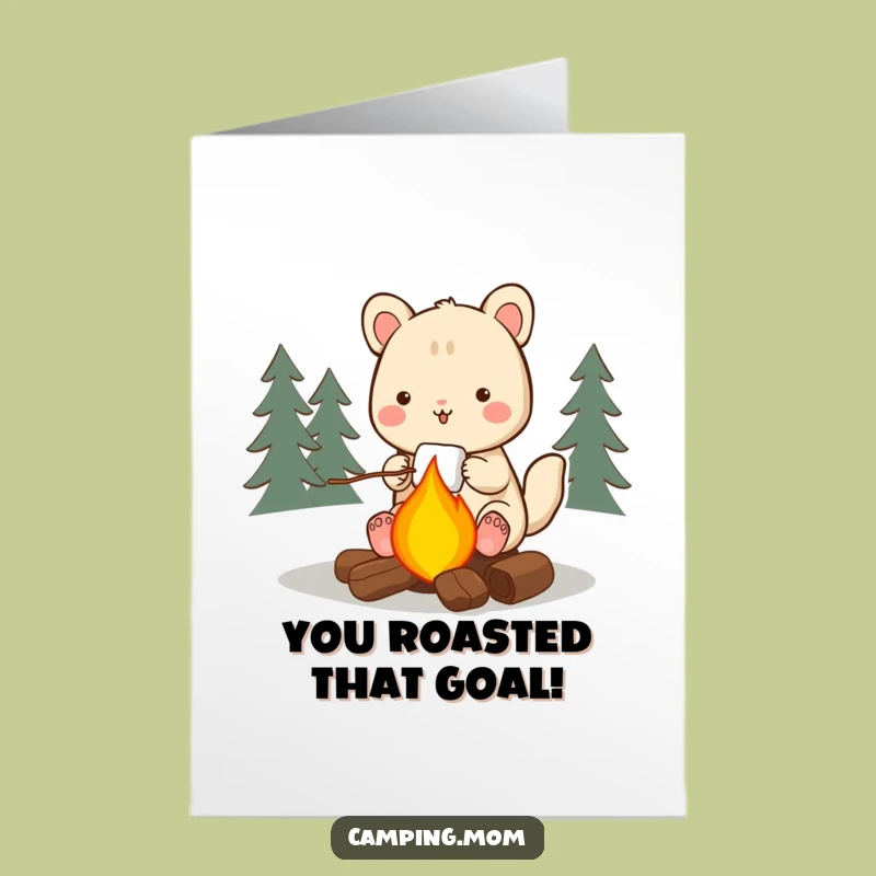 Free Printable Congrats Card: Happy Camping Animal S'mores Celebration!