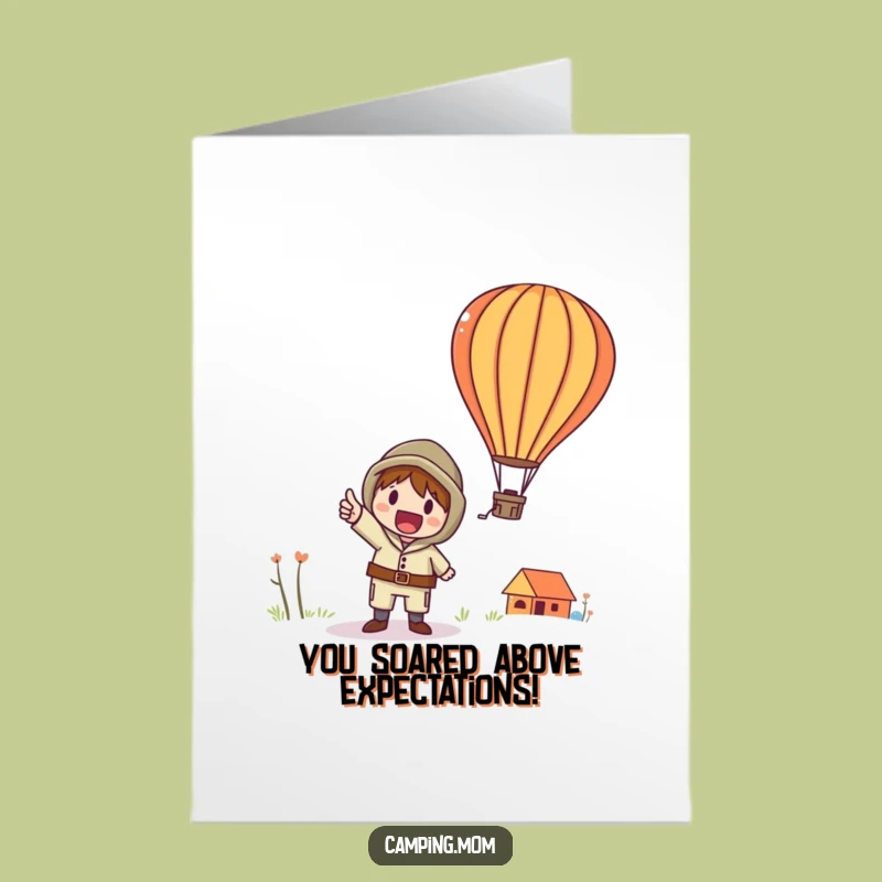 Free Printable Congrats Card: Whimsical Camper Hot Air Balloon Success