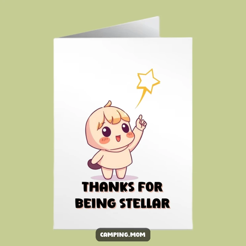 Free Printable Shooting Star Thank You Card: Funny Downloadable Gift for Stellar Support