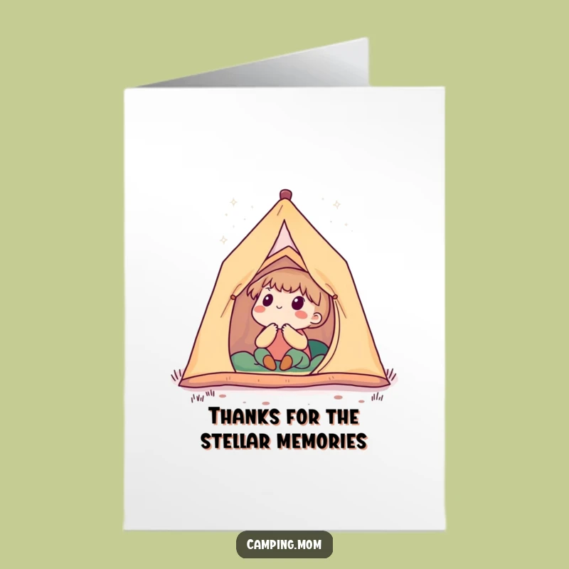 Free Printable Thank You Card: Camping Star Gazer Expressing Gratitude Funny