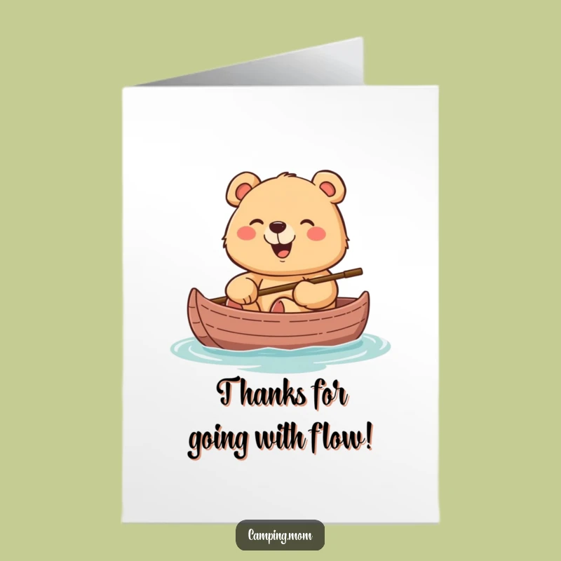 Free Printable Thank You Card: Grateful Mama Bear Canoe Trip!